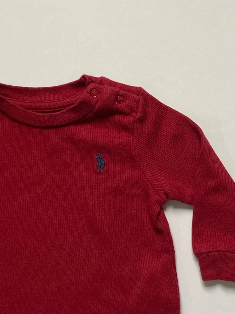 Polo Ralph Lauren Shirt Size 6 Months Boys Long Sleeve Burgundy Red 100% Cotton